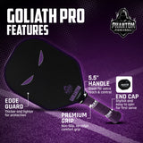 PHANTOM GOLIATH PRO 16MM T700 Raw Carbon Fiber Thermoformed Pro Pickleball Paddle w/ Premium Cover