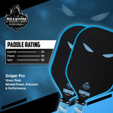 PHANTOM SNIPER PRO 12MM T700 Raw Carbon Fiber Thermoformed Pro Pickleball Paddle w/ Premium Cover